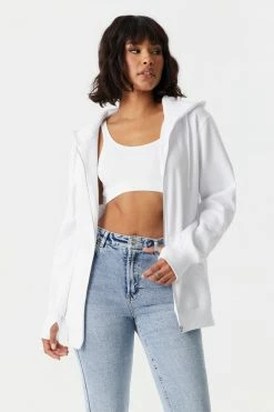 Stitches Ladies Oversized Zip-Up Fleece Hoodie