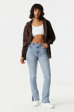 Stitches Ladies Oversized Zip-Up Fleece Hoodie