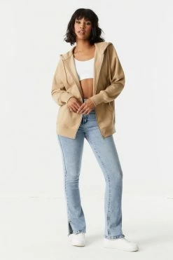 Stitches Ladies Oversized Zip-Up Fleece Hoodie