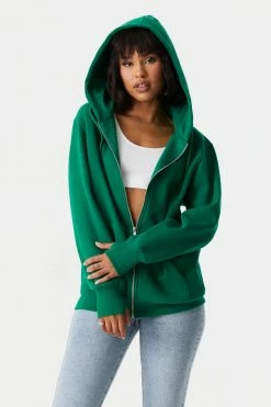 Stitches Ladies Oversized Zip-Up Fleece Hoodie