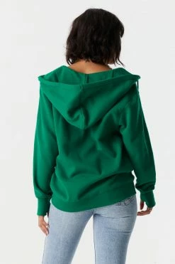 Stitches Ladies Oversized Zip-Up Fleece Hoodie