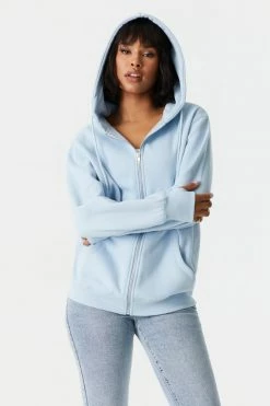 Stitches Ladies Oversized Zip-Up Fleece Hoodie