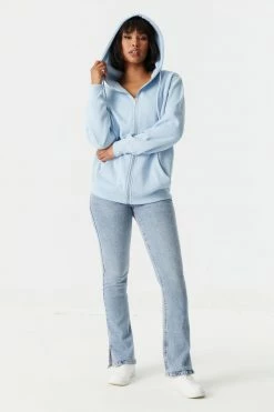 Stitches Ladies Oversized Zip-Up Fleece Hoodie