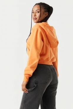 Stitches Ladies Fleece Zip-Up Crop Hoodie