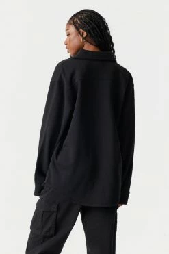 Stitches Ladies Button-Up Fleece Shacket