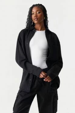 Stitches Ladies Button-Up Fleece Shacket