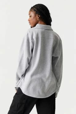 Stitches Ladies Button-Up Fleece Shacket