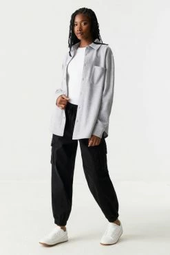 Stitches Ladies Button-Up Fleece Shacket