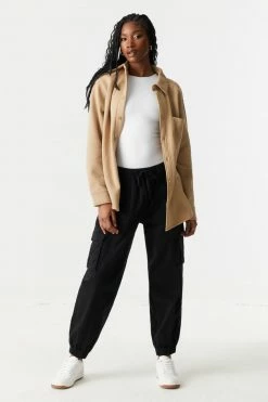 Stitches Ladies Button-Up Fleece Shacket