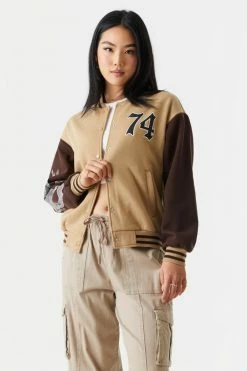 Stitches Ladies Dragon Graphic Oversized Varsity Jacket