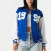 Stitches Ladies 1996 Graphic Oversized Varsity Jacket Jackets + Coats