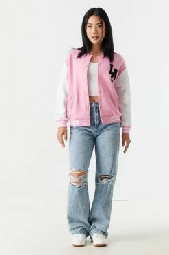 Stitches Ladies Jackets + Coats LA Graphic Oversized Varsity Jacket