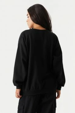 Stitches Ladies Tops Crew Neck Fleece Boyfriend Sweatshirt