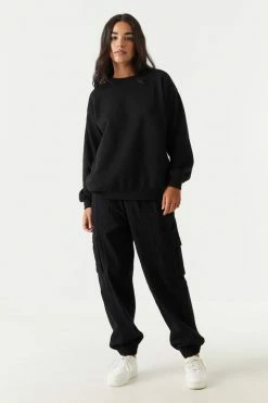 Stitches Ladies Tops Crew Neck Fleece Boyfriend Sweatshirt