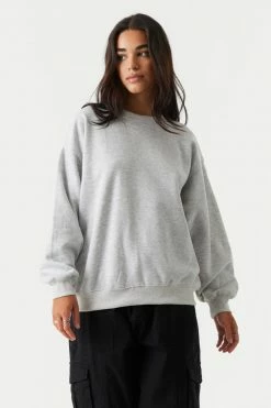 Stitches Ladies Tops Crew Neck Fleece Boyfriend Sweatshirt