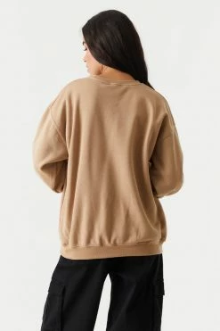 Stitches Ladies Tops Crew Neck Fleece Boyfriend Sweatshirt