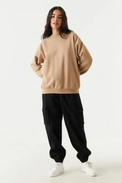 Stitches Ladies Tops Crew Neck Fleece Boyfriend Sweatshirt