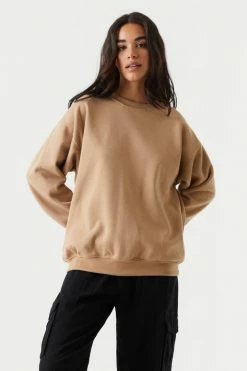 Stitches Ladies Tops Crew Neck Fleece Boyfriend Sweatshirt