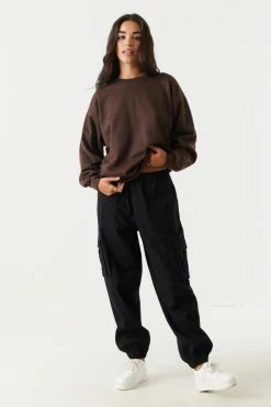 Stitches Ladies Tops Crew Neck Fleece Boyfriend Sweatshirt