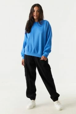 Stitches Ladies Tops Crew Neck Fleece Boyfriend Sweatshirt