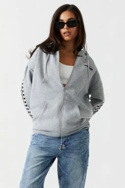 Stitches Ladies Fast Lane Graphic Oversized Zip-Up Hoodie
