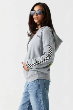 Stitches Ladies Fast Lane Graphic Oversized Zip-Up Hoodie