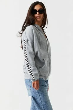 Stitches Ladies Fast Lane Graphic Oversized Zip-Up Hoodie
