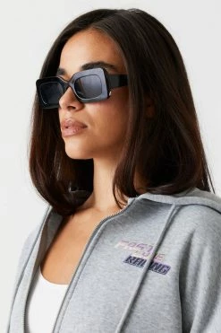 Stitches Ladies Fast Lane Graphic Oversized Zip-Up Hoodie