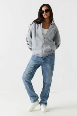 Stitches Ladies Fast Lane Graphic Oversized Zip-Up Hoodie