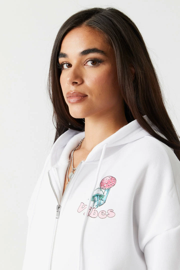 Stitches Ladies Tops Mystical Mushroom Graphic Oversized Zip-Up Hoodie 3 Stitches Ladies Tops Mystical Mushroom Graphic Oversized Zip-Up Hoodie