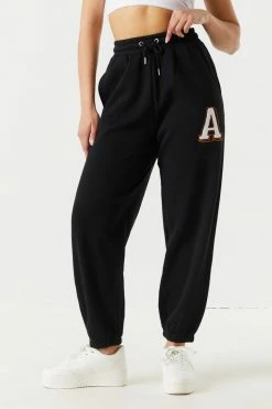 Stitches Ladies Letter A Graphic Fleece Jogger