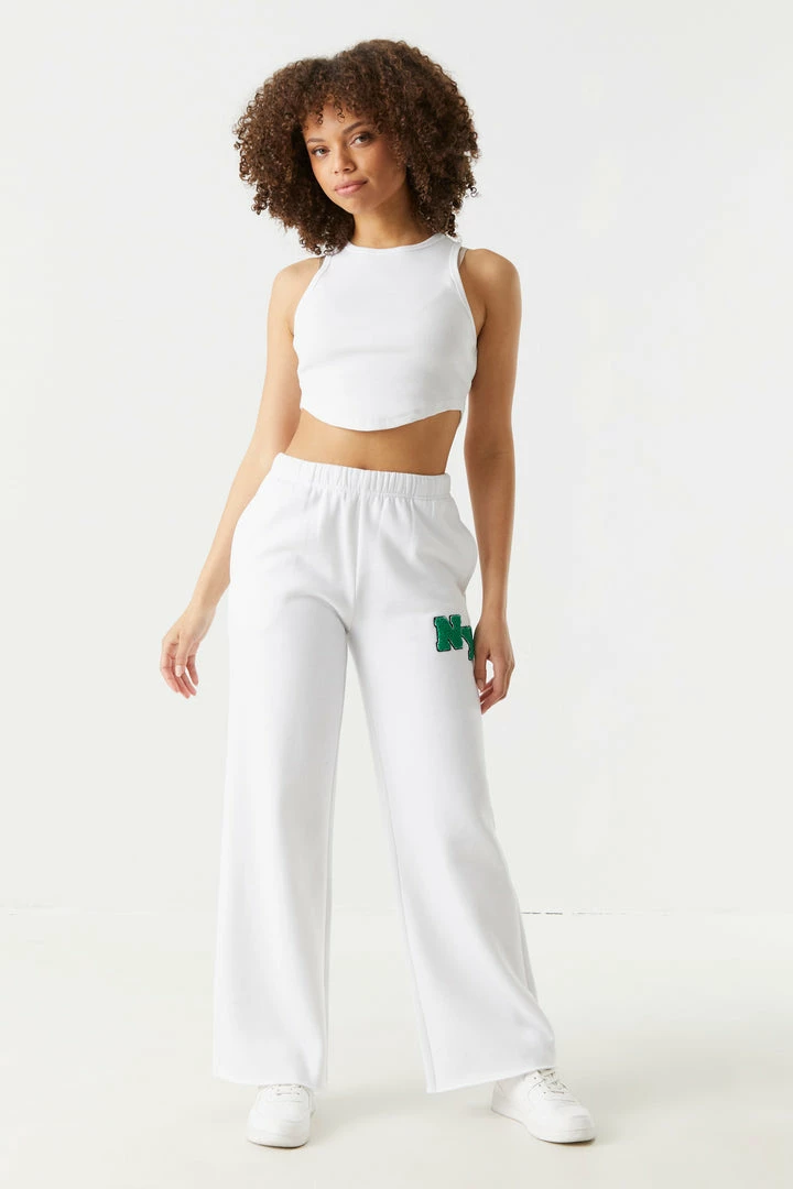 Stitches Ladies New York Graphic Wide Leg Varsity Jogger 1 Stitches Ladies New York Graphic Wide Leg Varsity Jogger