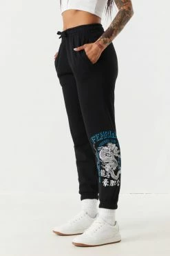 Stitches Ladies Bottoms Fearless Graphic Fleece Everyday Jogger