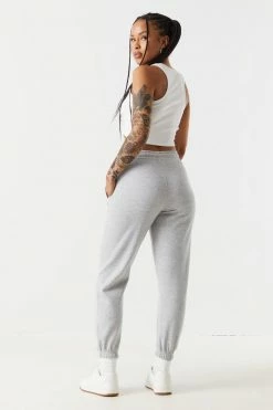 Stitches Ladies Smiley Graphic Fleece Everyday Jogger Bottoms