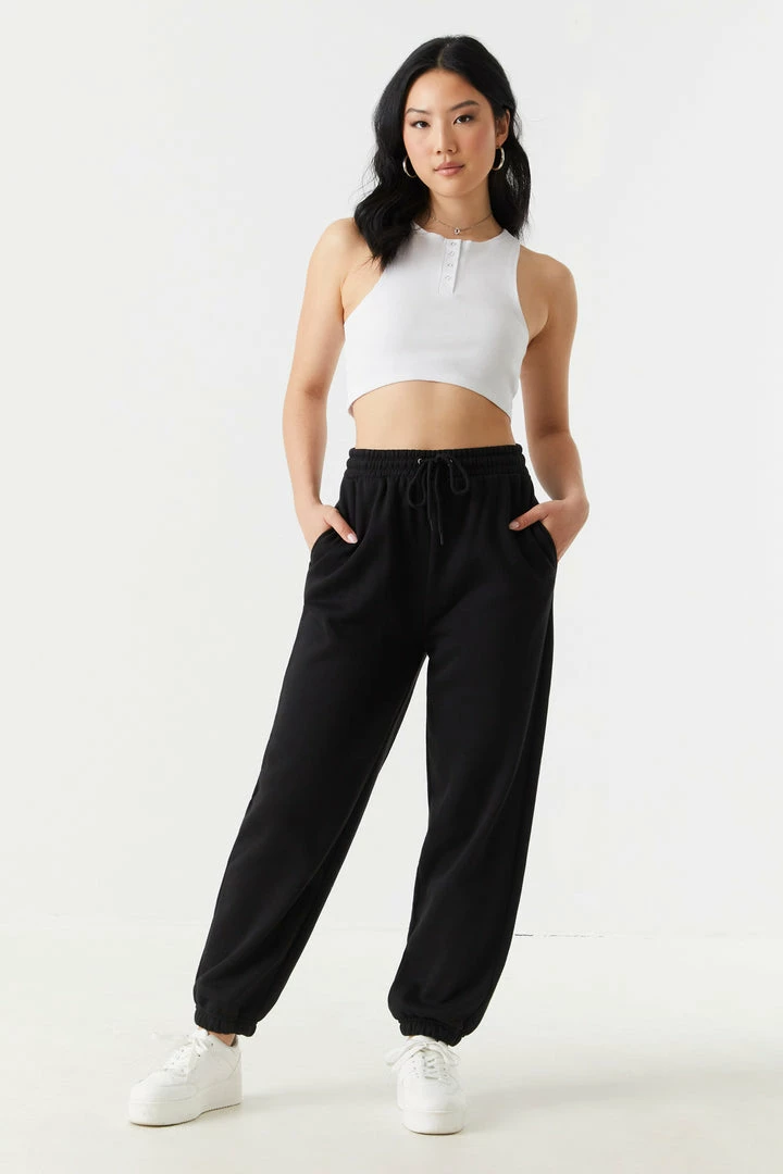 Stitches Ladies High-Rise Fleece Jogger Bottoms 1 Stitches Ladies High-Rise Fleece Jogger Bottoms