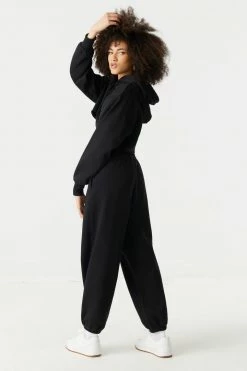 Stitches Ladies Bottoms High-Rise Drawstring Fleece Jogger