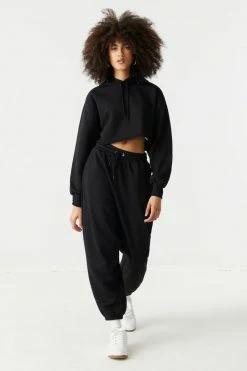 Stitches Ladies Bottoms High-Rise Drawstring Fleece Jogger