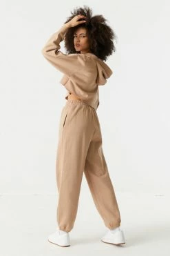 Stitches Ladies Bottoms High-Rise Drawstring Fleece Jogger