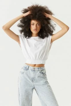 Stitches Ladies Tops Cinched Waist Boxy Skimmer Top