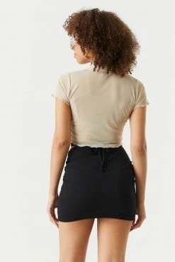 Stitches Ladies Tops Mesh Crop Polo