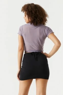 Stitches Ladies Tops Mesh Crop Polo