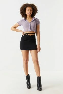 Stitches Ladies Tops Mesh Crop Polo