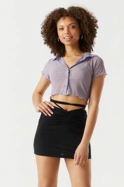 Stitches Ladies Tops Mesh Crop Polo