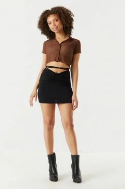 Stitches Ladies Tops Mesh Crop Polo