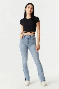 Stitches Ladies Self-Tie Waist Crop Top Tops