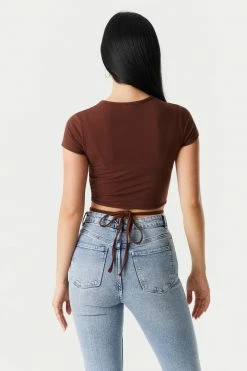 Stitches Ladies Self-Tie Waist Crop Top Tops