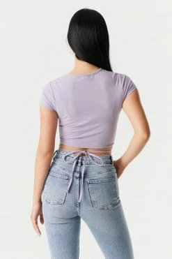 Stitches Ladies Self-Tie Waist Crop Top Tops