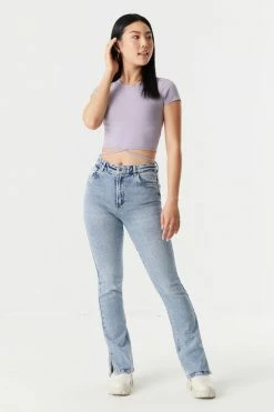 Stitches Ladies Self-Tie Waist Crop Top Tops