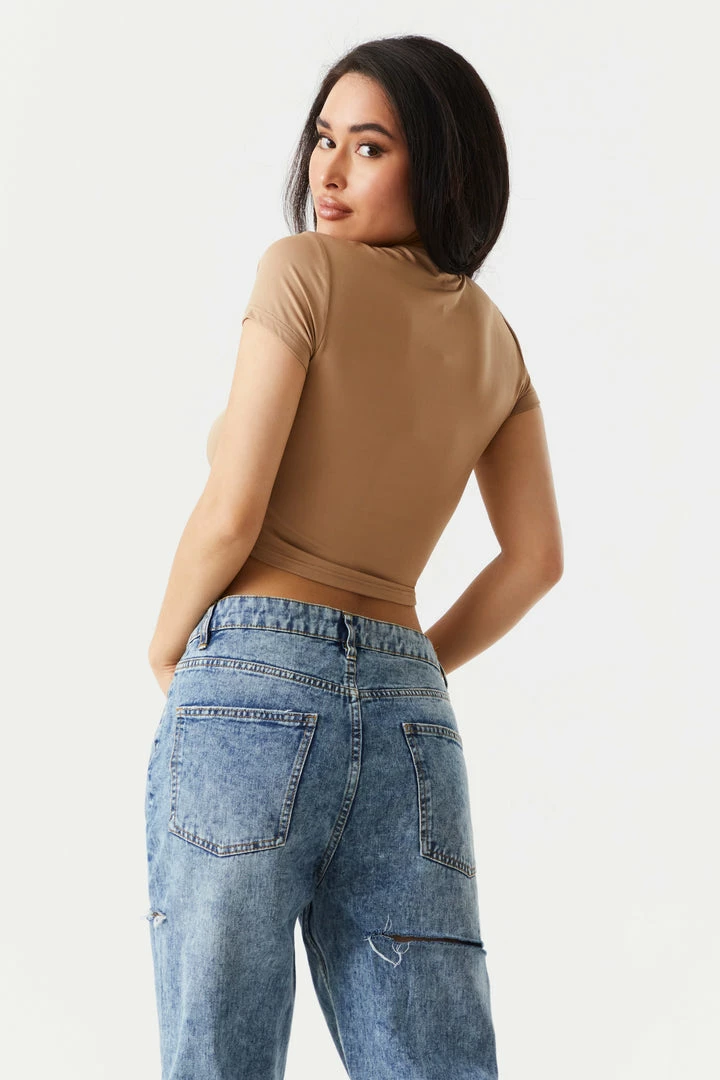 Stitches Ladies Cinched Front Cut-Out Crop Top Tops 5 Stitches Ladies Cinched Front Cut-Out Crop Top Tops