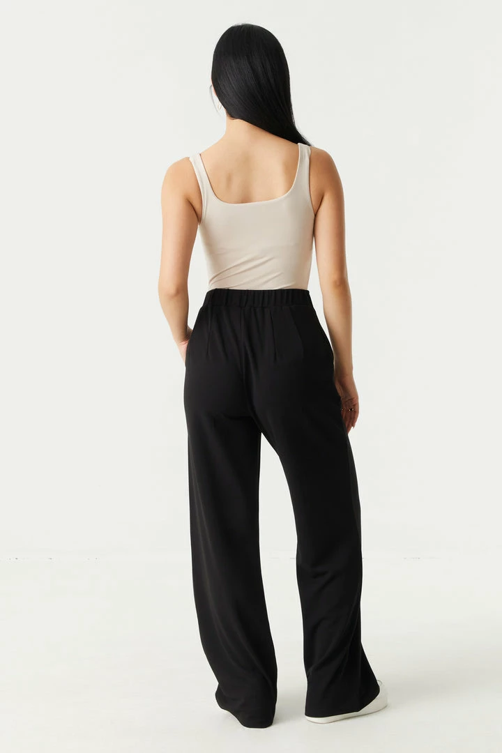 Stitches Ladies Wide Leg High-Rise Crepe Knit Trouser Bottoms 9 Stitches Ladies Wide Leg High-Rise Crepe Knit Trouser Bottoms